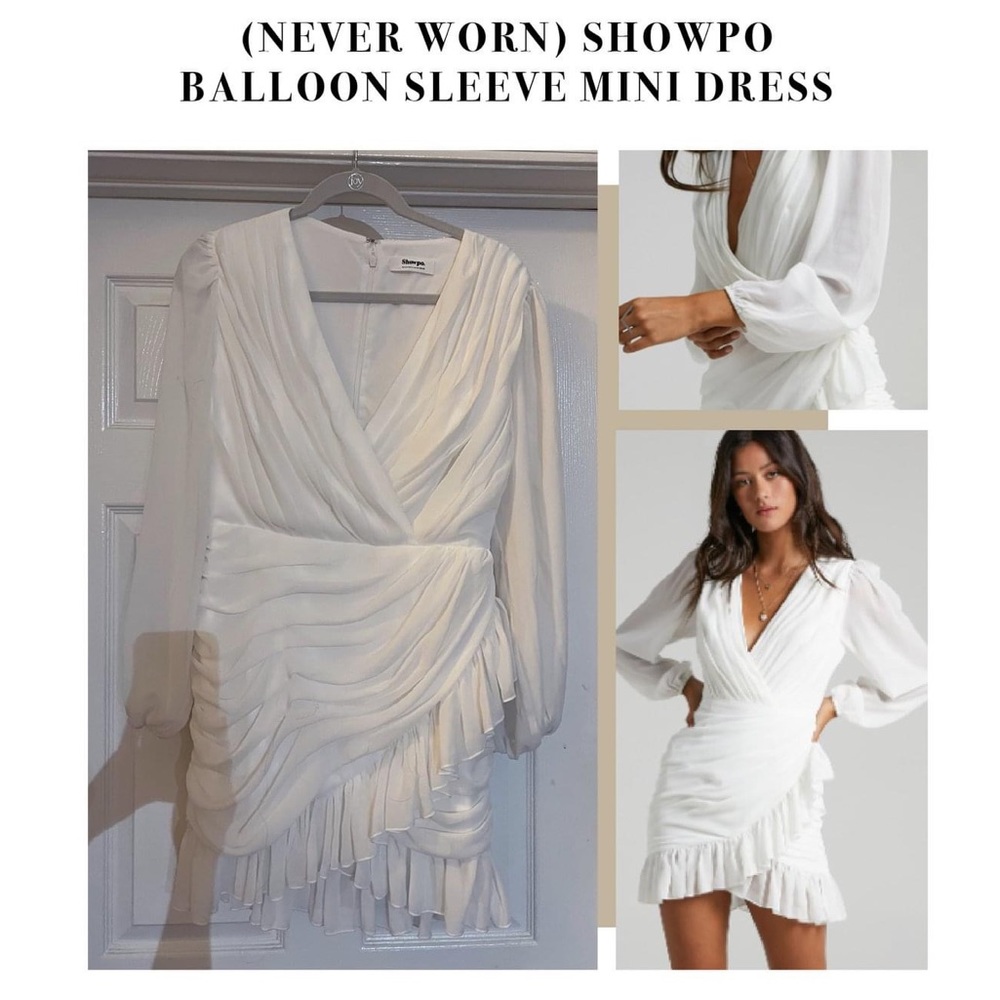 (NEVER WORN) SHOWPO
BALLOON SLEEVE MINI DRESS